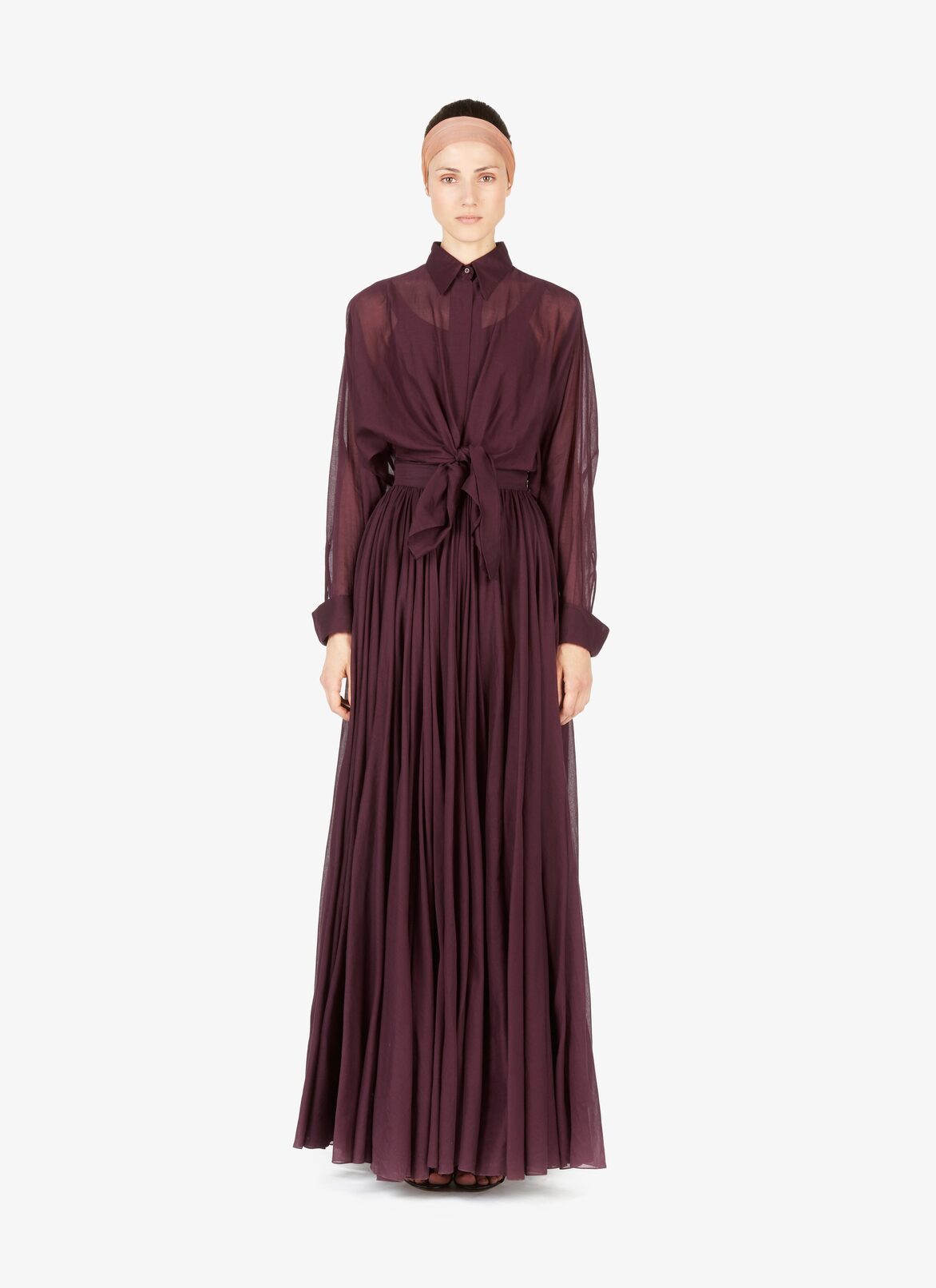 Alaïa Edition 1984 Cotton Chiffon Dress Shirt ALAÏA BURGUNDY ALAÏA EDITION 1984 COTTON CHIFFON DRESS SHIRT